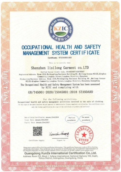 OCCUPATIONAL HEALTH AND SAFETYMANAGEMENT SYSTEM CERTIFICATE