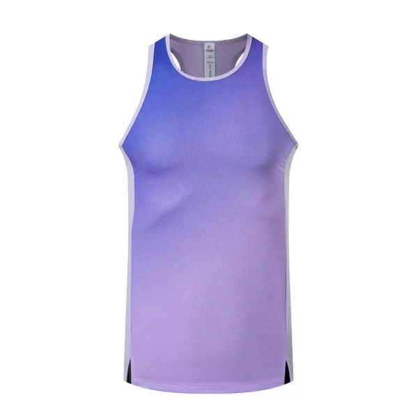 Customizable Sports Vest OEM ODM Rib and Yarn Dyed Collar Breathable Fabric XS-5XL Factory Supply