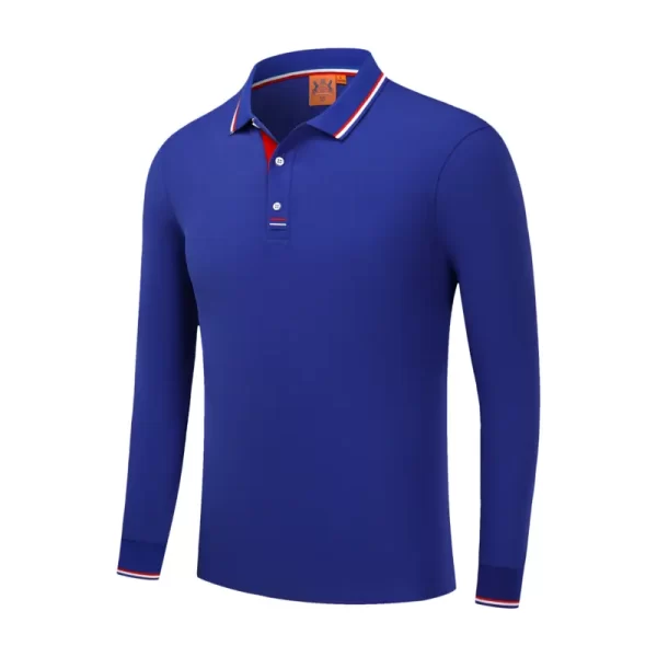 Customizable Business Casual Long-Sleeve Polo Shirts Silk Screen Embroidery Silicone Logo XS-5XL OEM ODM Supply