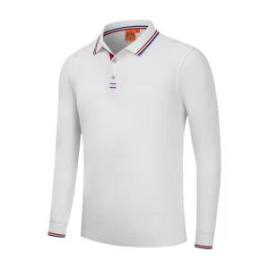 Customizable Business Casual Long-Sleeve Polo Shirts Silk Screen Embroidery Silicone Logo XS-5XL OEM ODM Supply