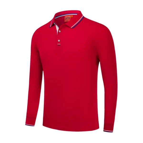 Customizable Business Casual Long-Sleeve Polo Shirts Silk Screen Embroidery Silicone Logo XS-5XL OEM ODM Supply