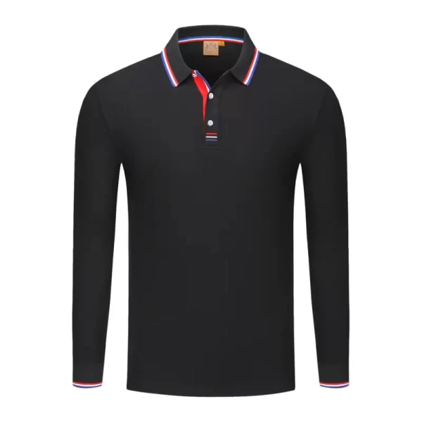 Customizable Business Casual Long-Sleeve Polo Shirts Silk Screen Embroidery Silicone Logo XS-5XL OEM ODM Supply