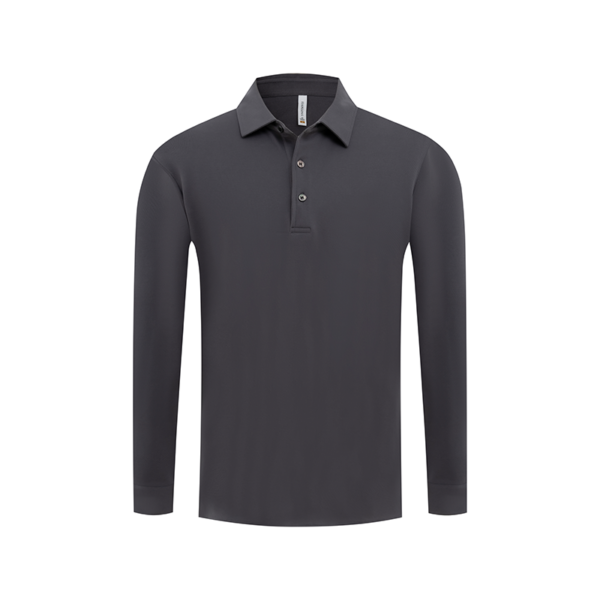 OEM&ODM Custom Long Sleeve Polo Shirts with Ribbed Collar and Breathable Fabric