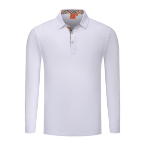 OEM&ODM Custom Long Sleeve Polo Shirts with Ribbed Collar and Breathable Fabric