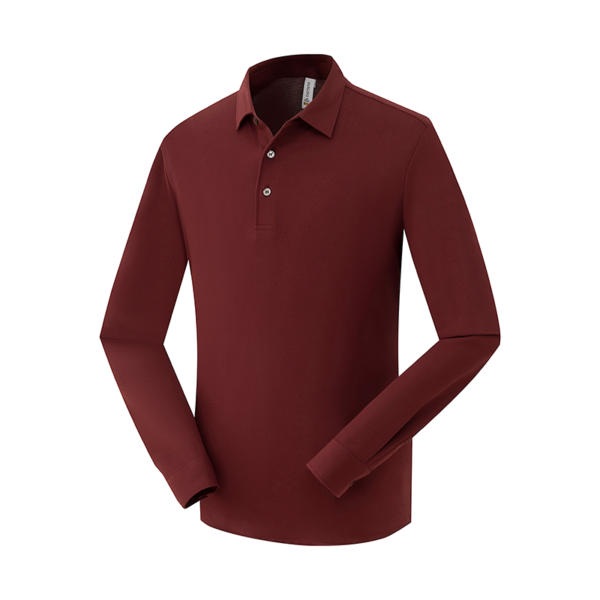 OEM&ODM Custom Long Sleeve Polo Shirts with Ribbed Collar and Breathable Fabric