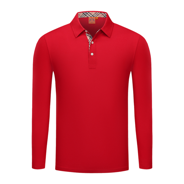 OEM&ODM Custom Long Sleeve Polo Shirts with Ribbed Collar and Breathable Fabric