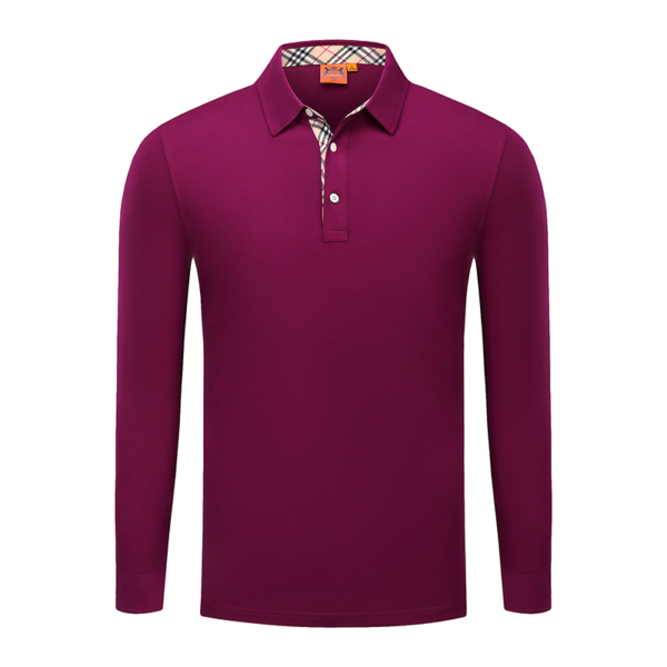 OEM&ODM Custom Long Sleeve Polo Shirts with Ribbed Collar and Breathable Fabric