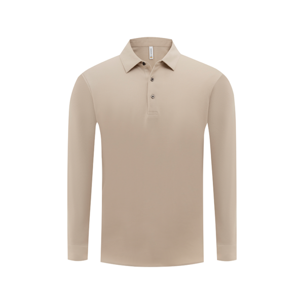 OEM&ODM Custom Long Sleeve Polo Shirts with Ribbed Collar and Breathable Fabric