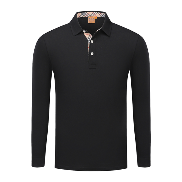 OEM&ODM Custom Long Sleeve Polo Shirts with Ribbed Collar and Breathable Fabric